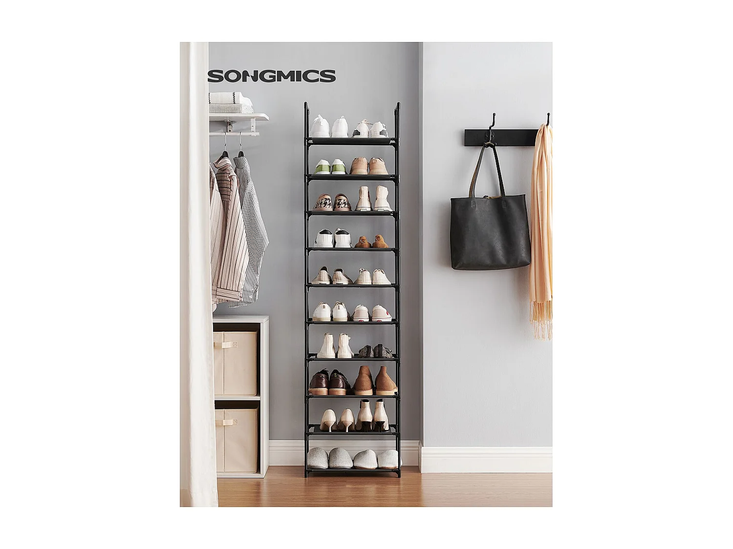 Schoenenrek 45x28x173 cm zwart