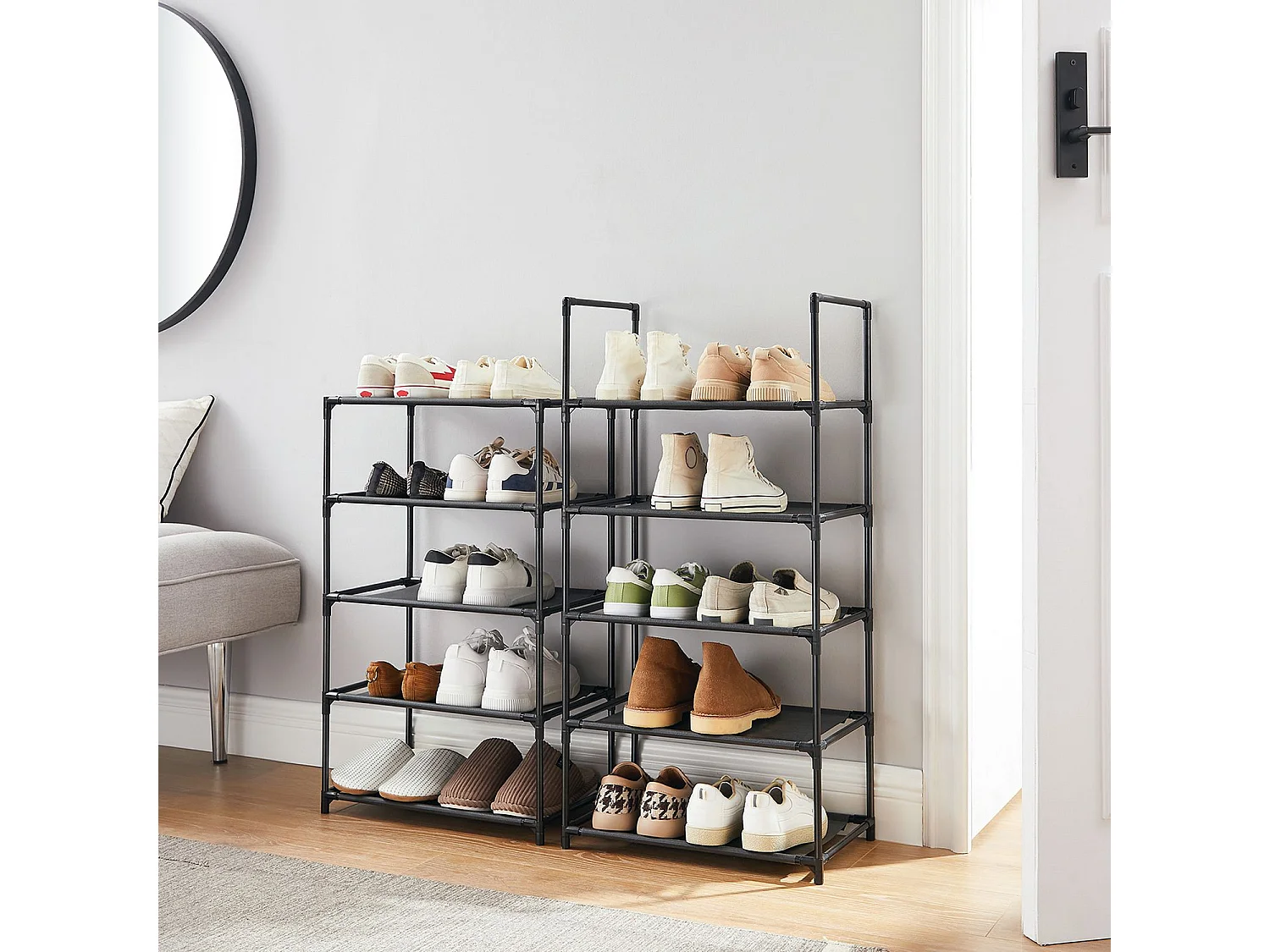 Schoenenrek 45x28x173 cm zwart