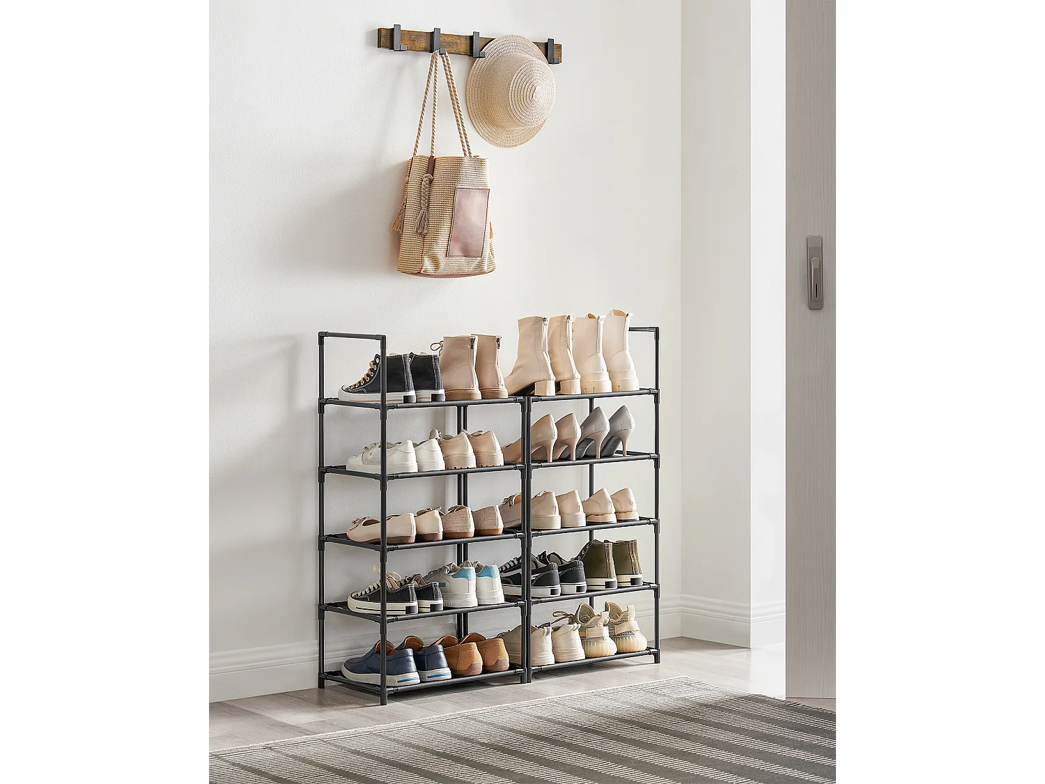 Schoenenrek 45x28x173 cm zwart