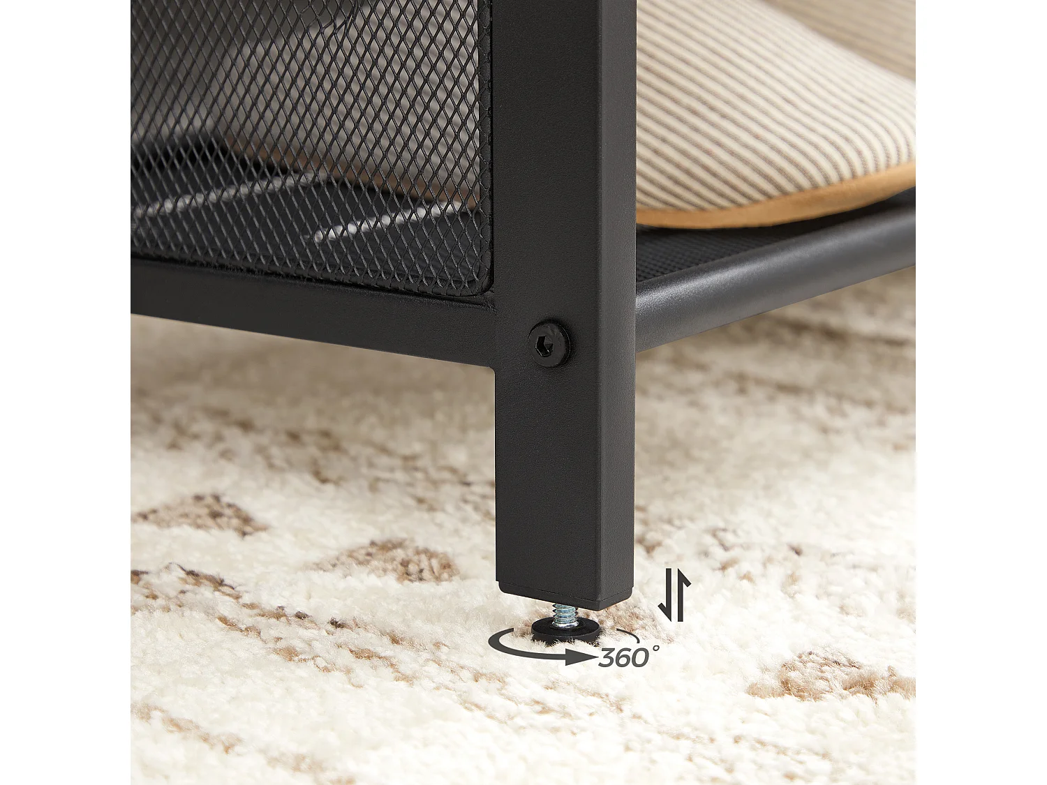 Schoenenbank 80x30x48 cm zwart Vintage bruin Copadion