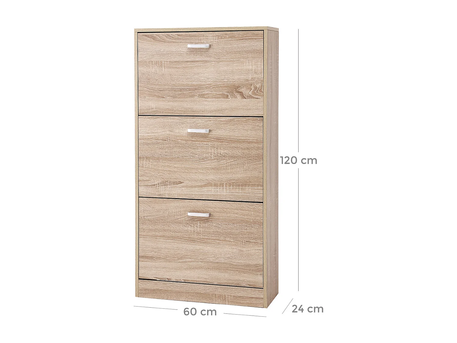 Schuhschrank 60x24x120 cm natur