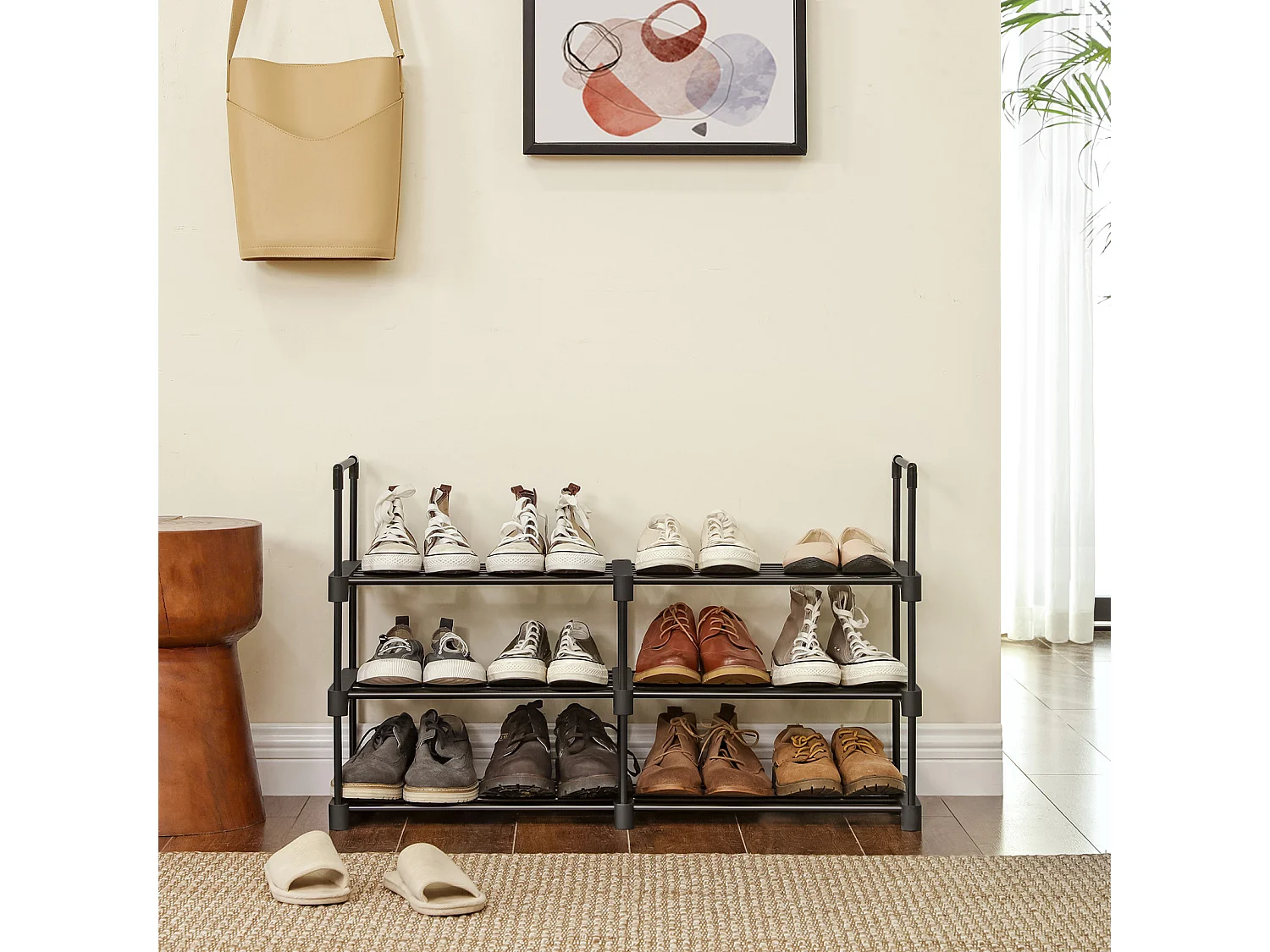 Regał na buty 45x30x106 cm czarny