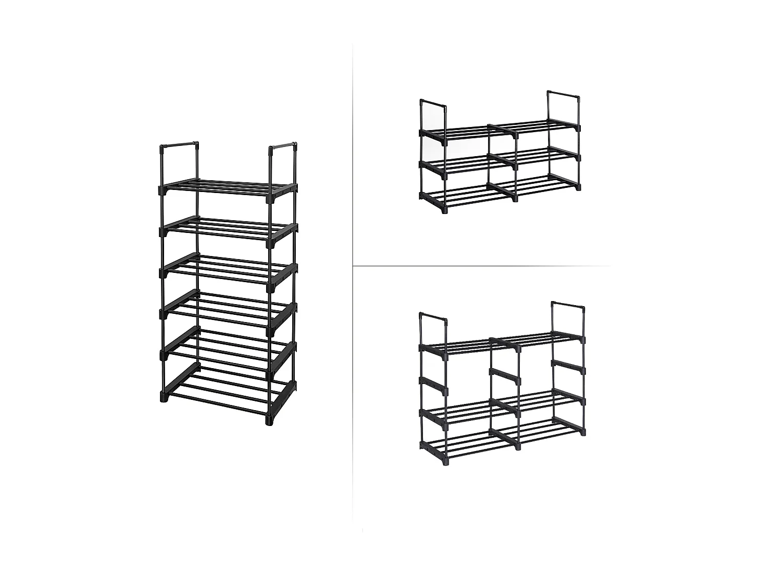 Regał na buty 45x30x106 cm czarny