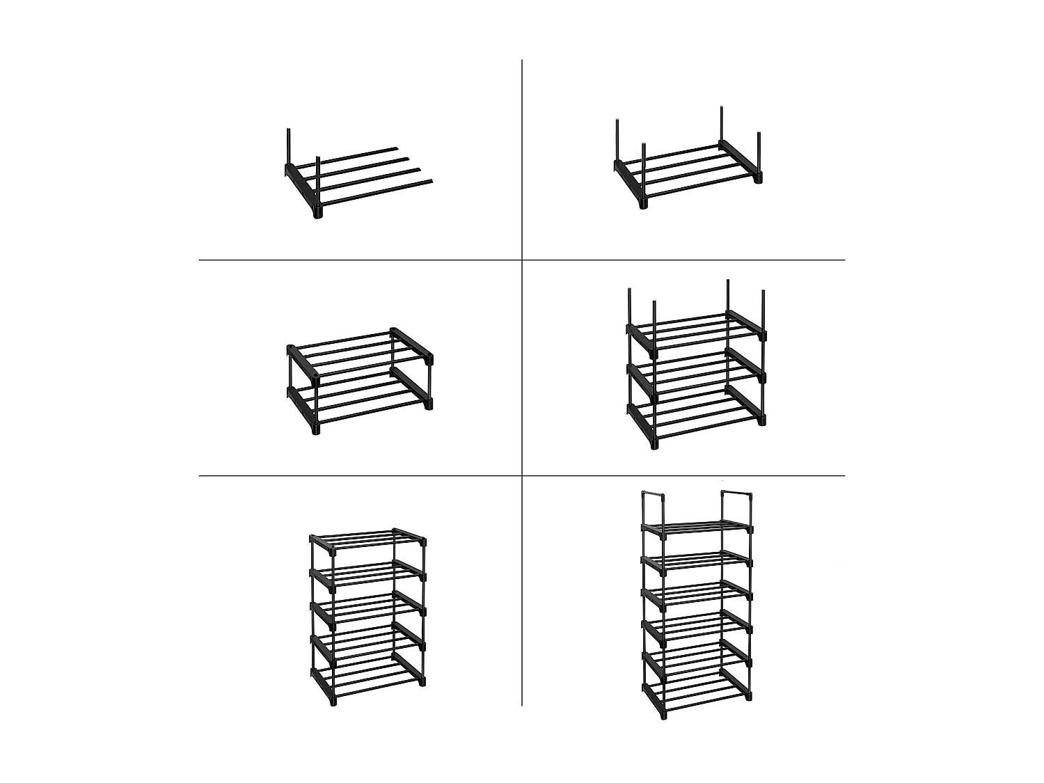Regał na buty 45x30x106 cm czarny