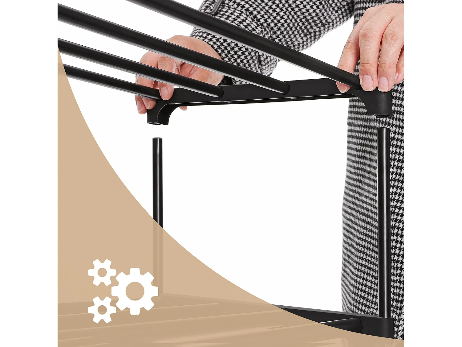 Regał na buty 45x30x106 cm czarny