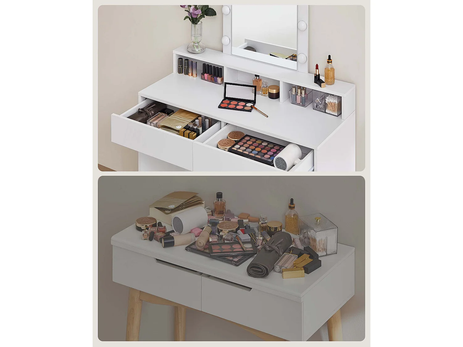 Coiffeuse 100x40x145 cm blanche