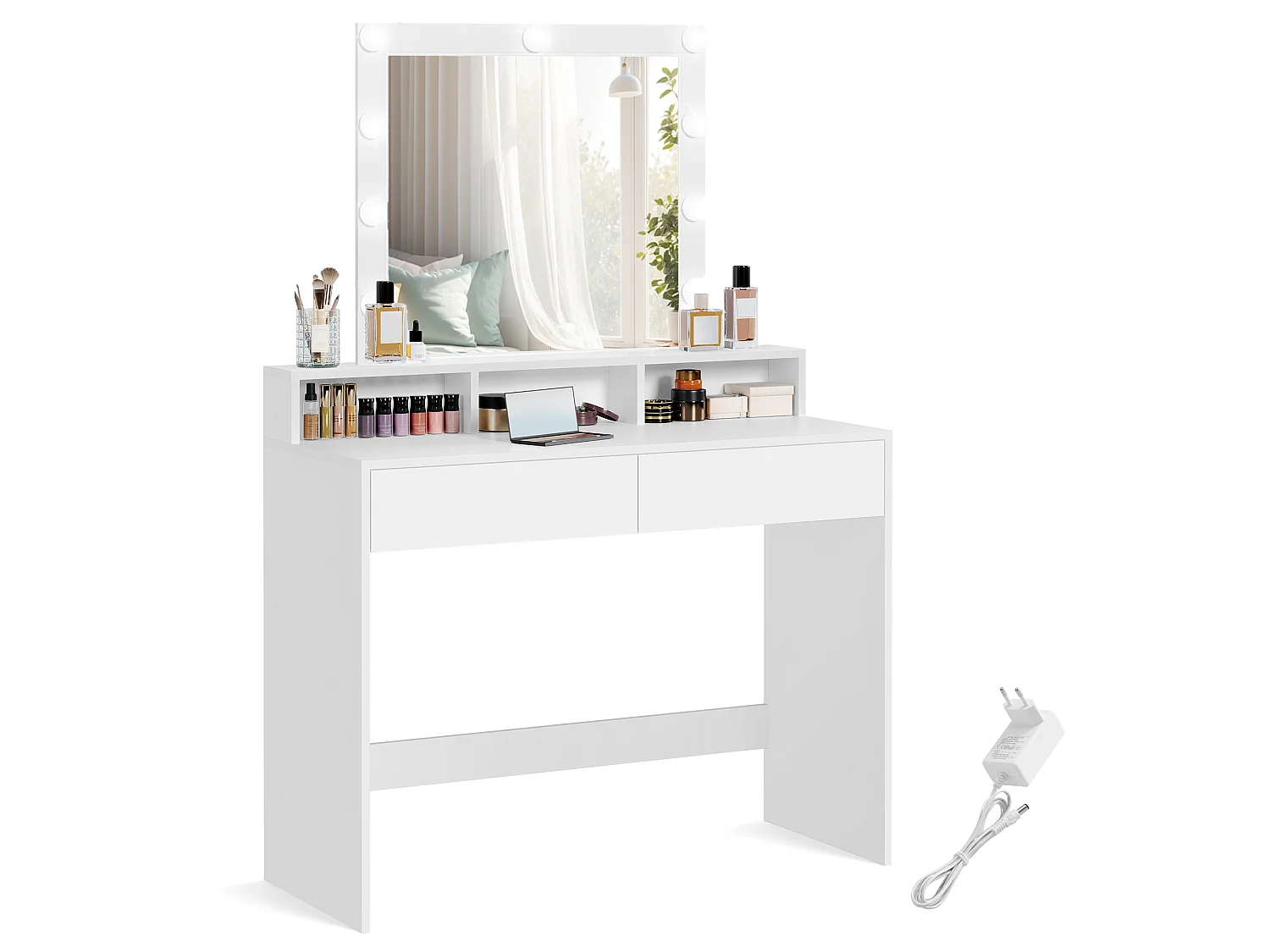 Coiffeuse 100x40x145 cm blanche