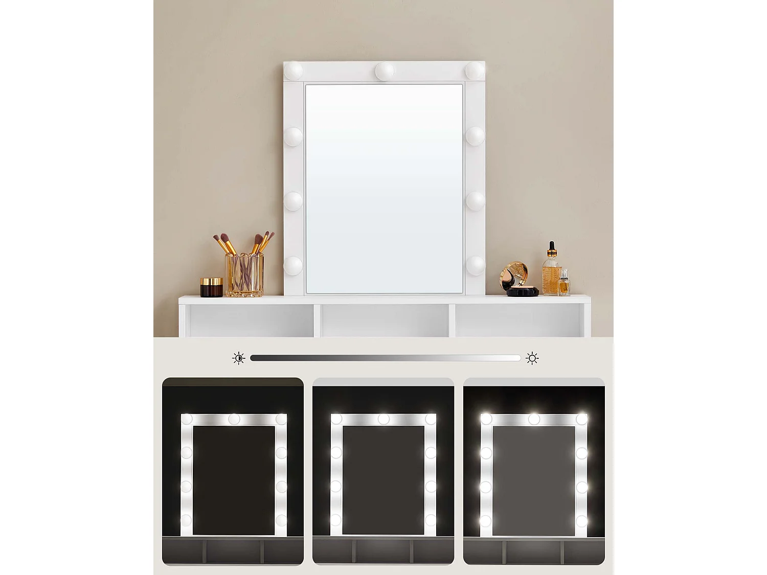 Coiffeuse 100x40x145 cm blanche