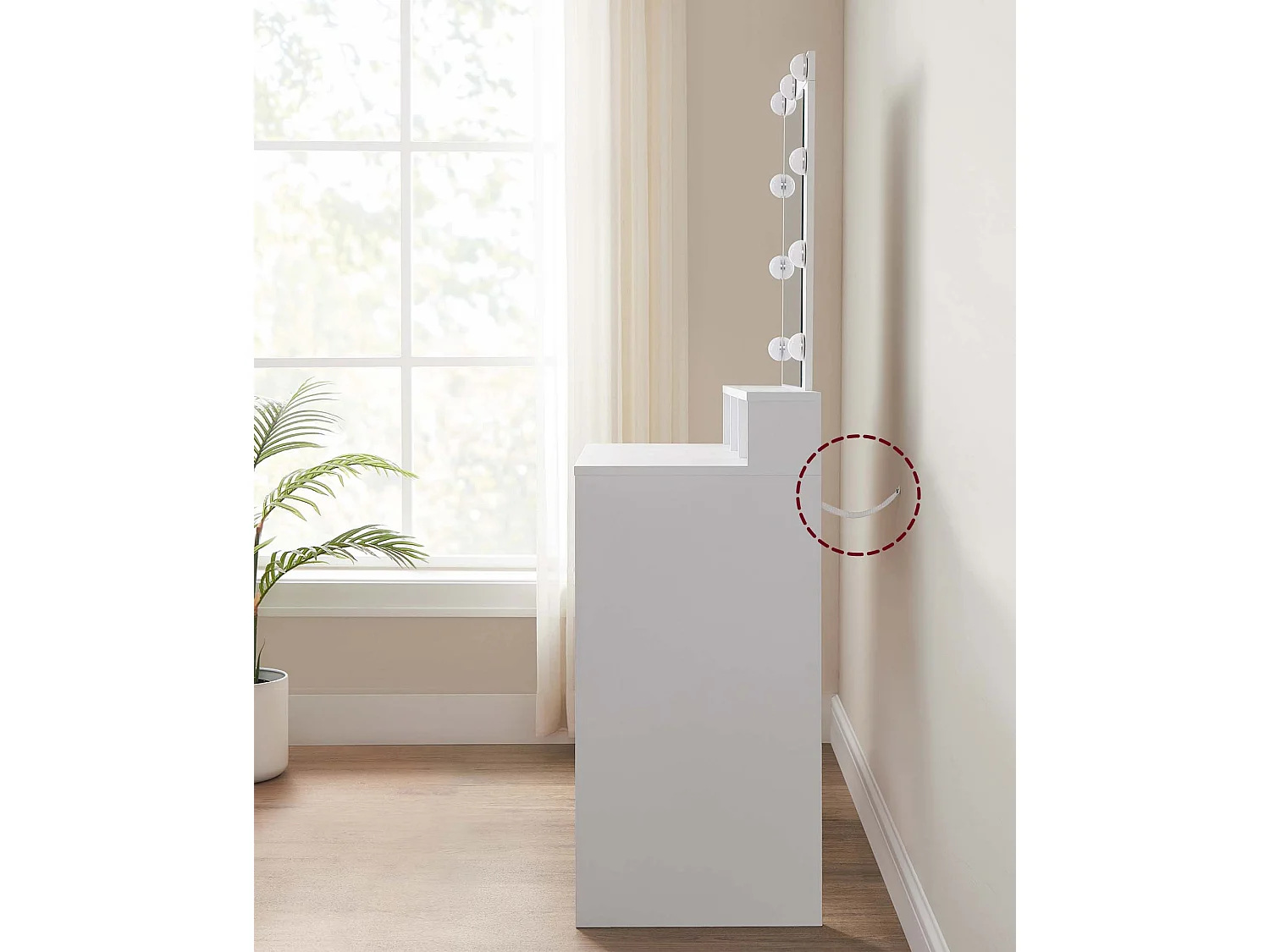 Coiffeuse 100x40x145 cm blanche