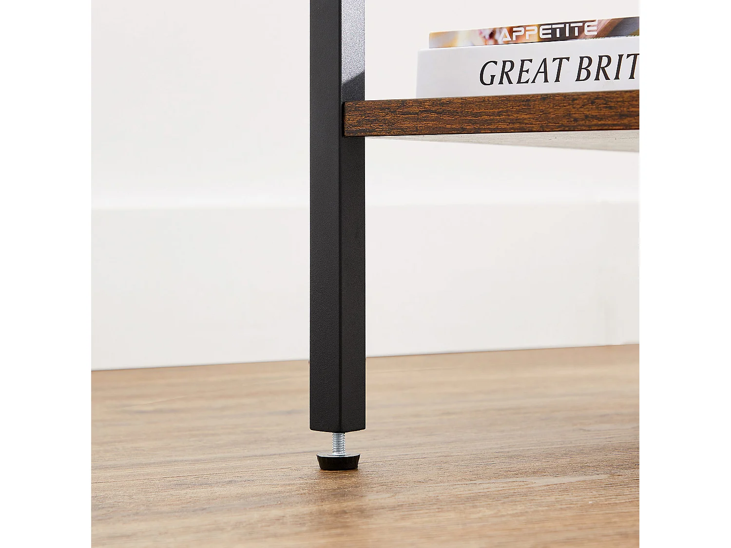 Table d'appoint 35x35x70 cm noir brun rustique