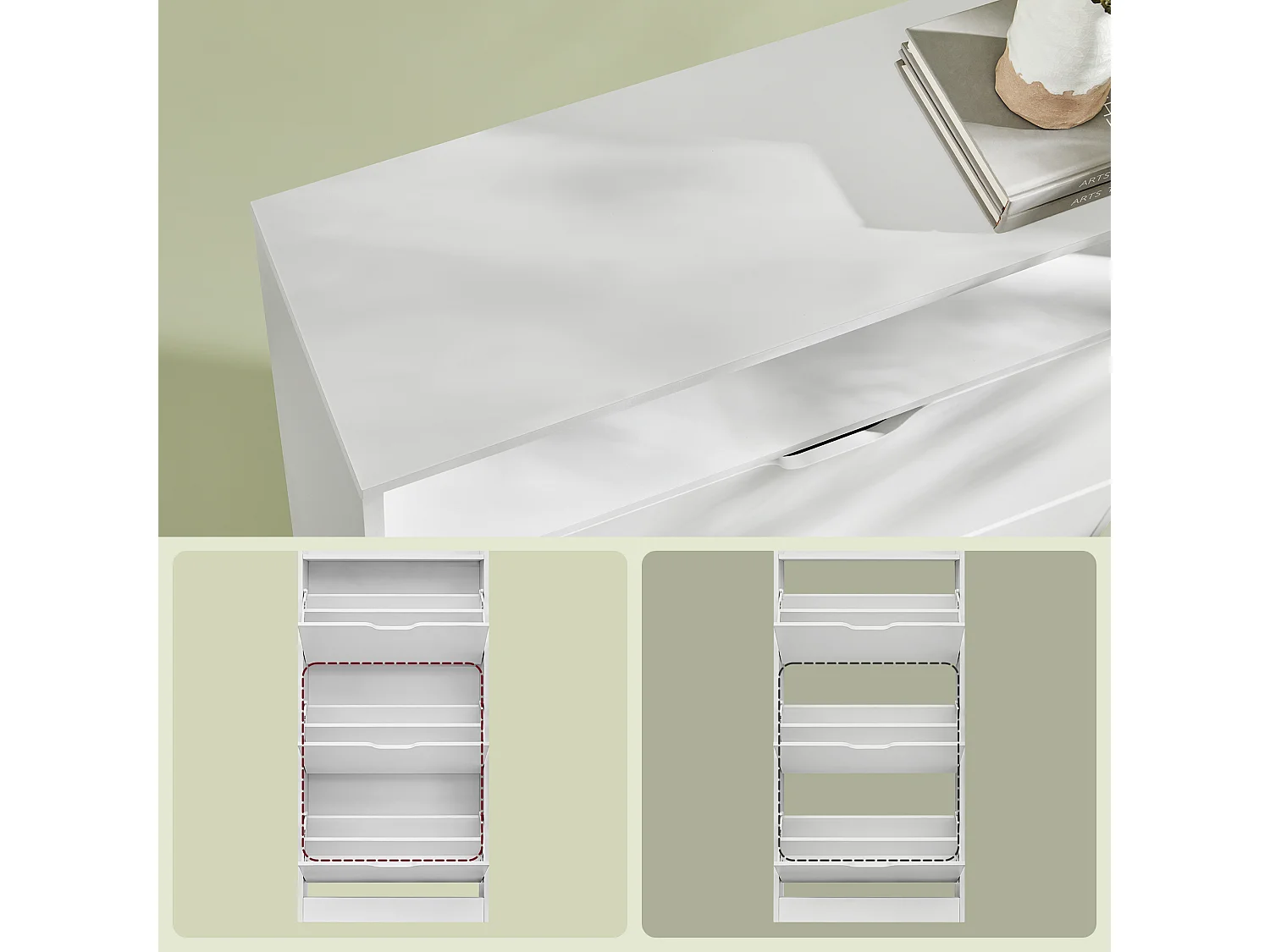 Shoe Cabinet 24x60x139 cm white LBC046W01