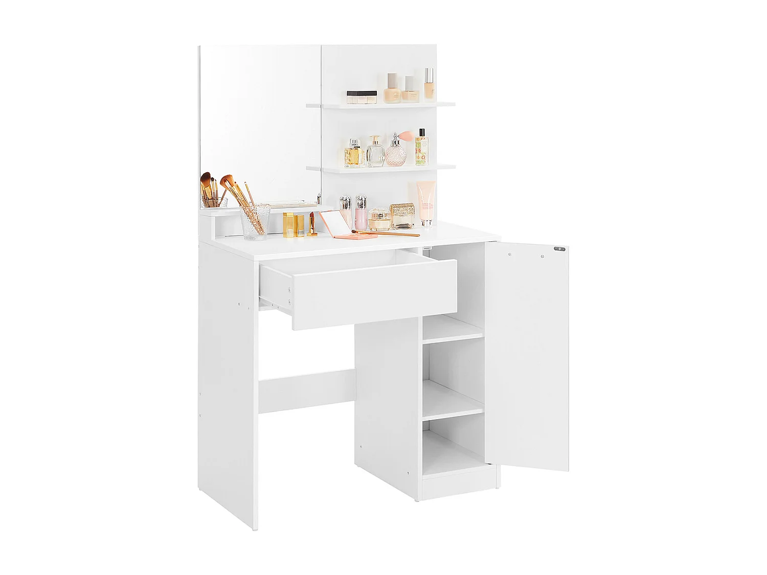 Coiffeuse 80x40x132 cm blanche