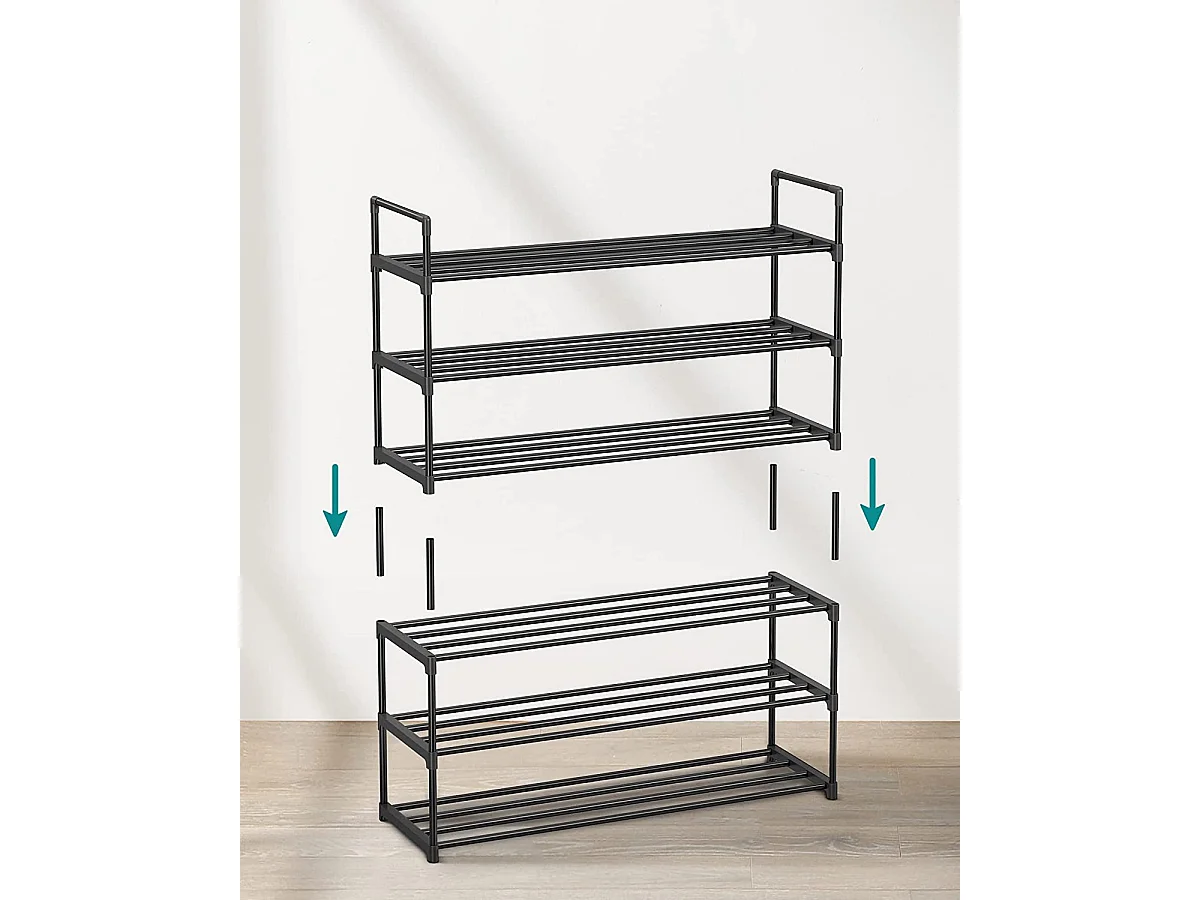 Étagère à chaussures 30x92x54 cm noire