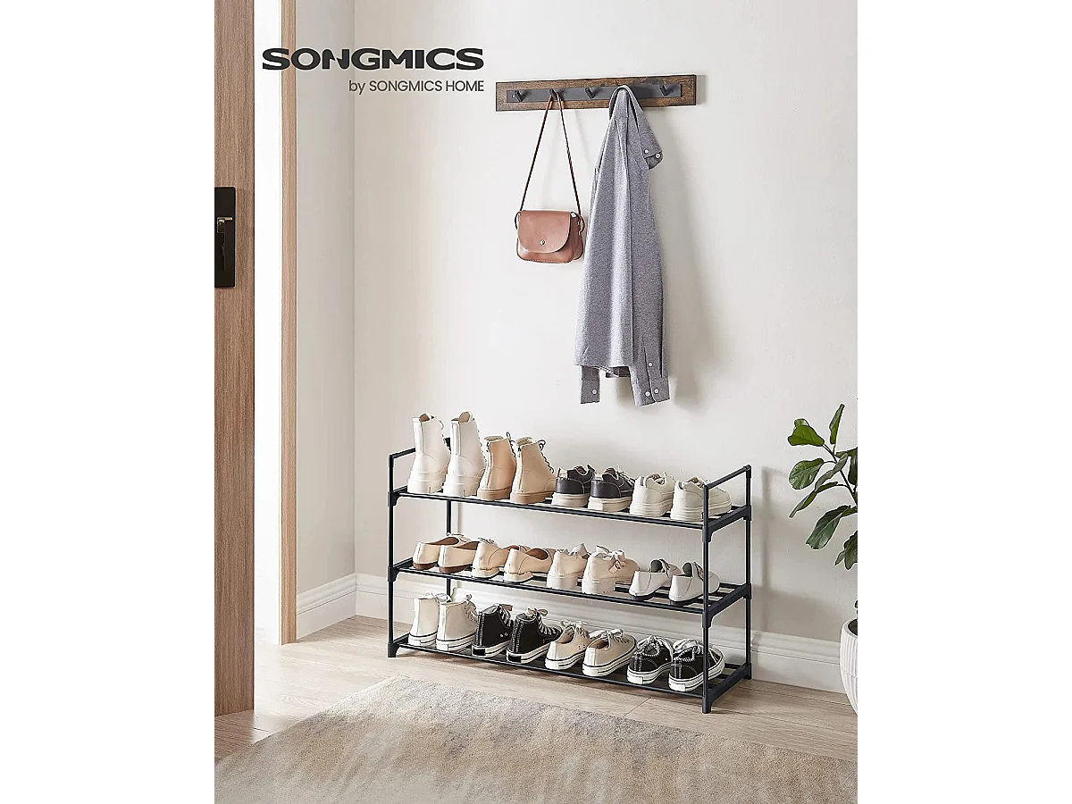 Étagère à chaussures 30x92x54 cm noire