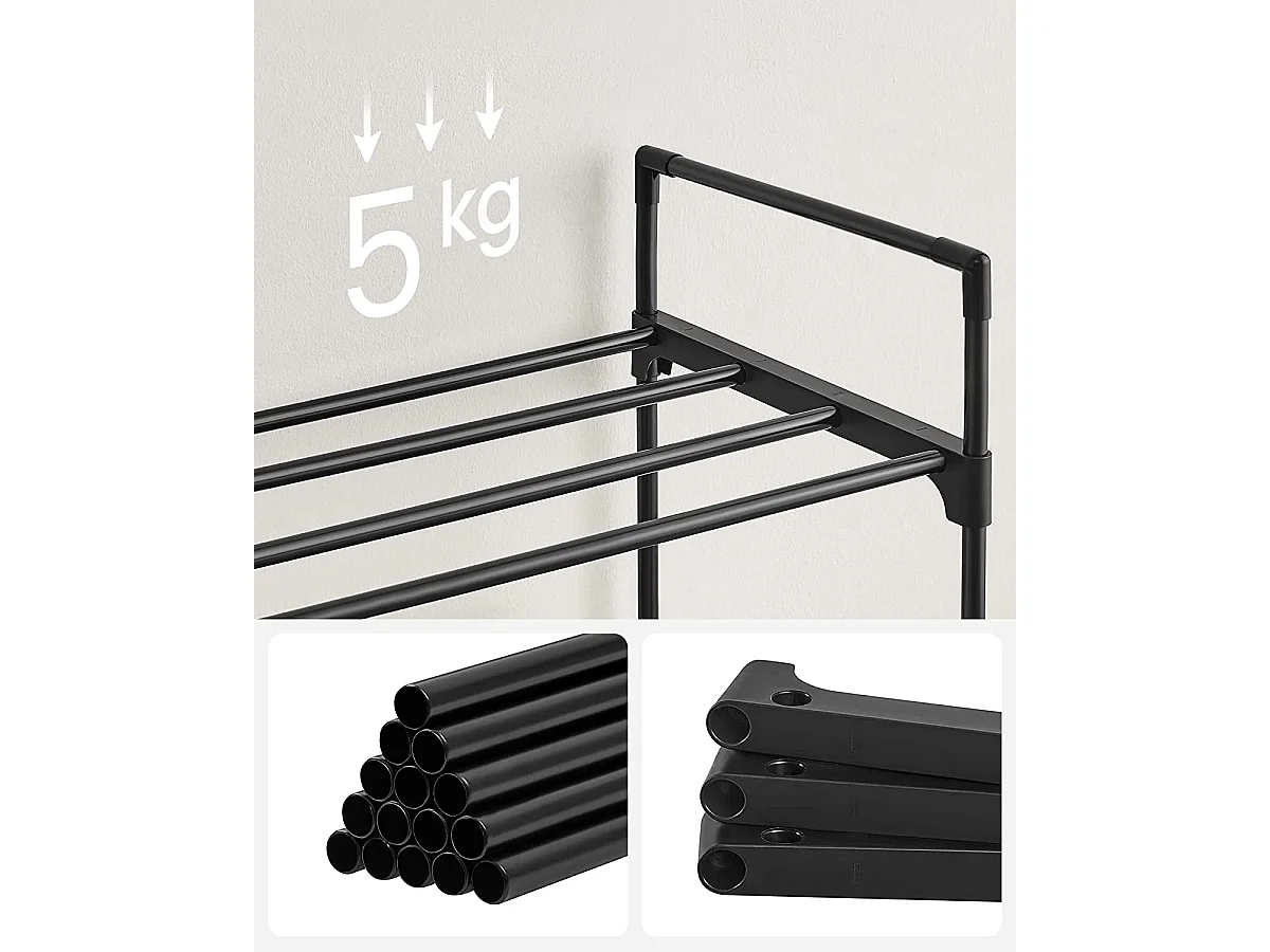Étagère à chaussures 30x92x54 cm noire
