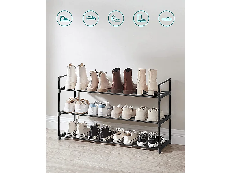 Étagère à chaussures 30x92x54 cm noire