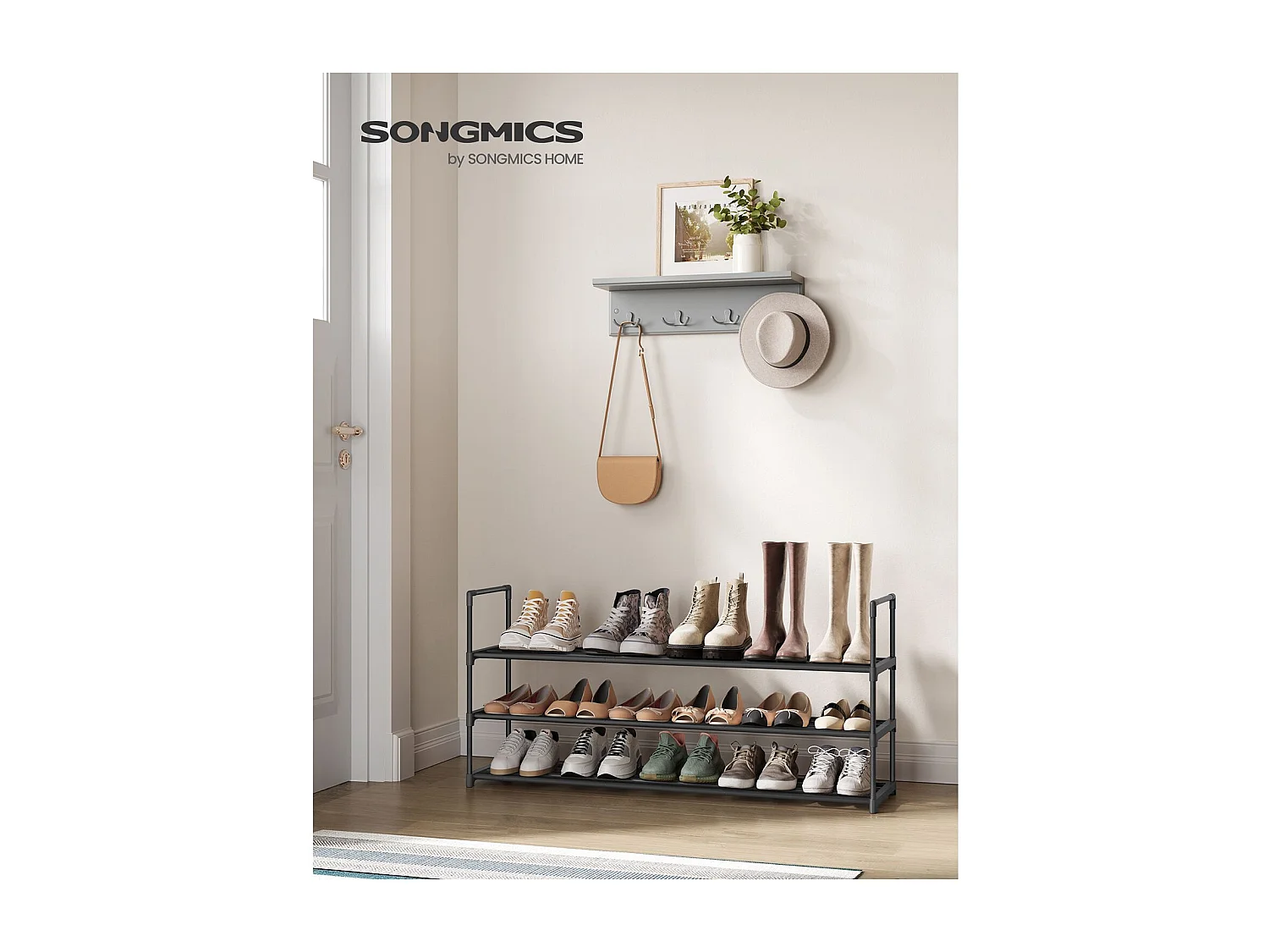 Schuhregal 116x30x55 cm schwarz