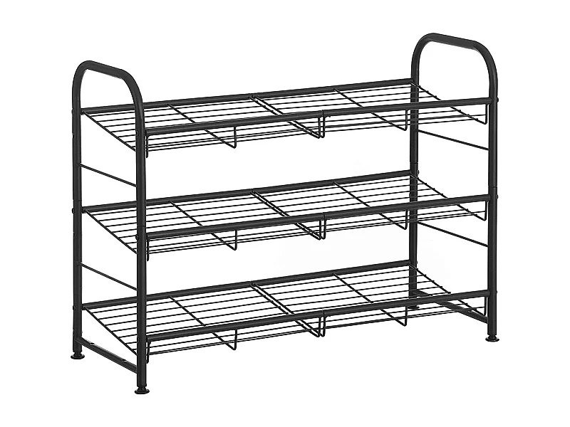 Étagère à chaussures noire 68,5x27,5x49,5 cm