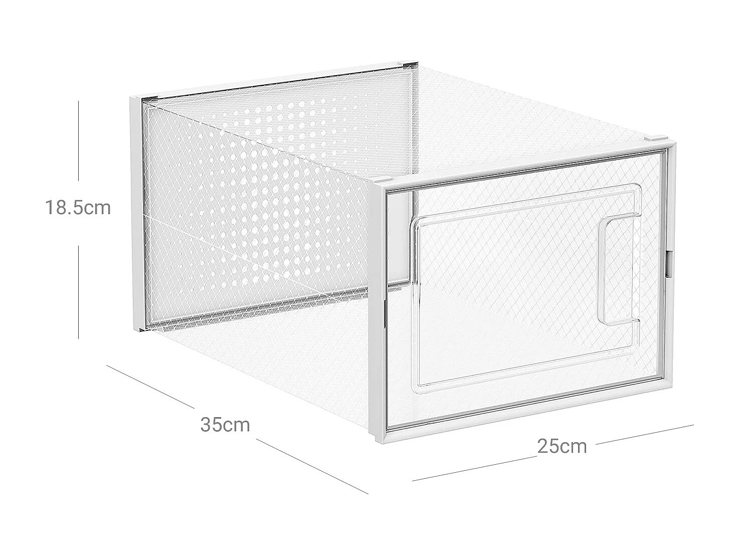 Plastik-Schuhbox 35x25x19 cm weiß