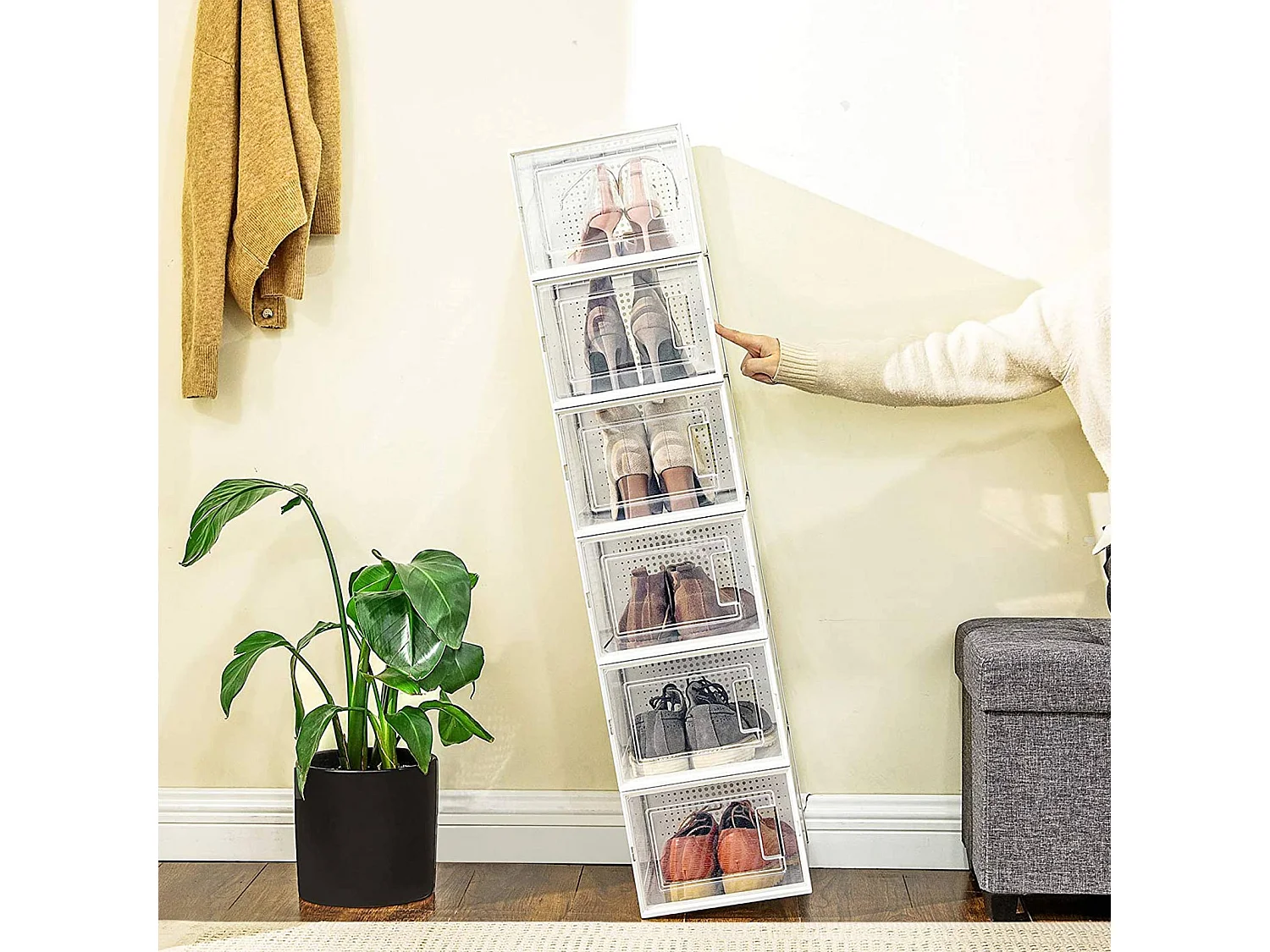 Plastic shoe box 35x25x19 cm white lsp18mwt