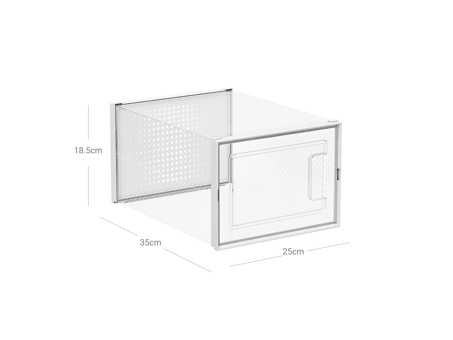 Plastic shoe box 35x25x19 cm white lsp18mwt