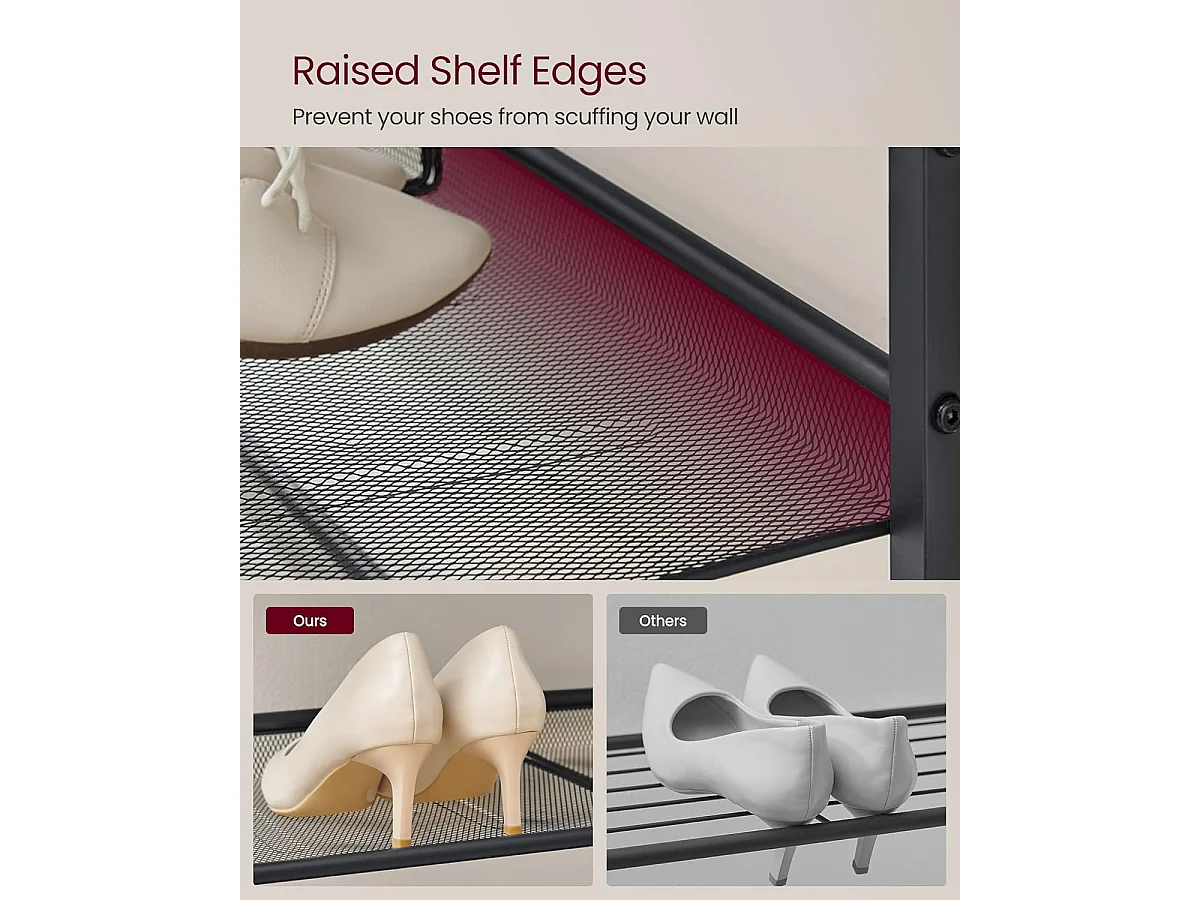 Étagère à chaussures 75x28x93 cm miel brun et noir encre