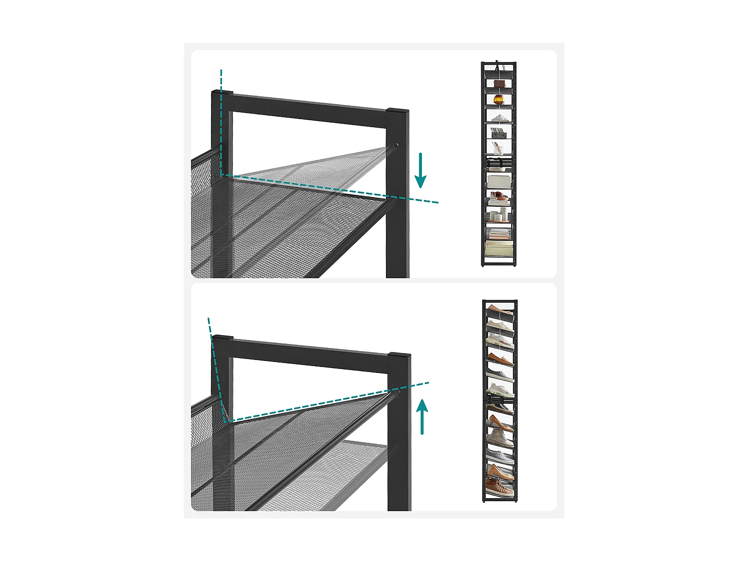 Schuhregal 92,3x30,5x221,4 cm schwarz