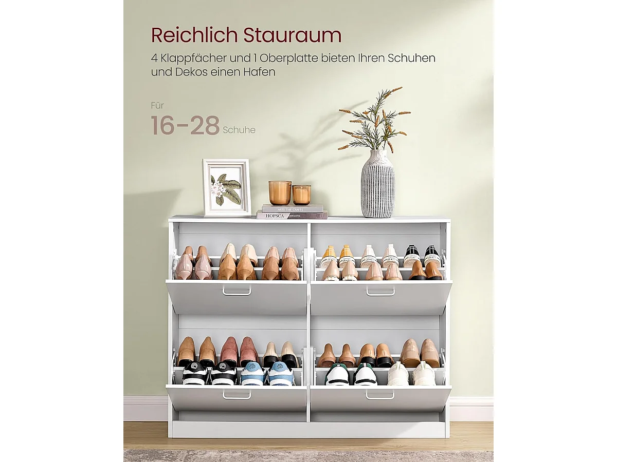 Meuble à chaussures 24x105,5x82,7 cm blanc