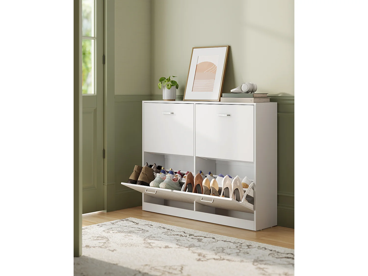 Schoenenkast 24x105,5x82,7 cm wit