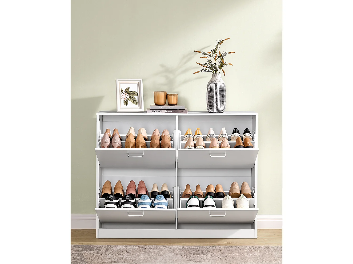 Schoenenkast 24x105,5x82,7 cm wit