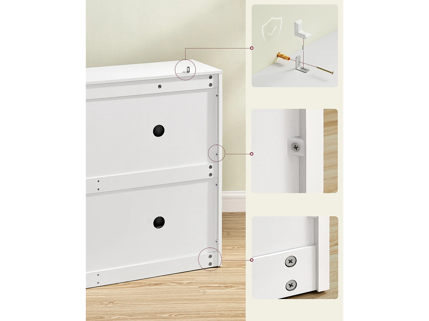 Schoenenkast 24x105,5x82,7 cm wit