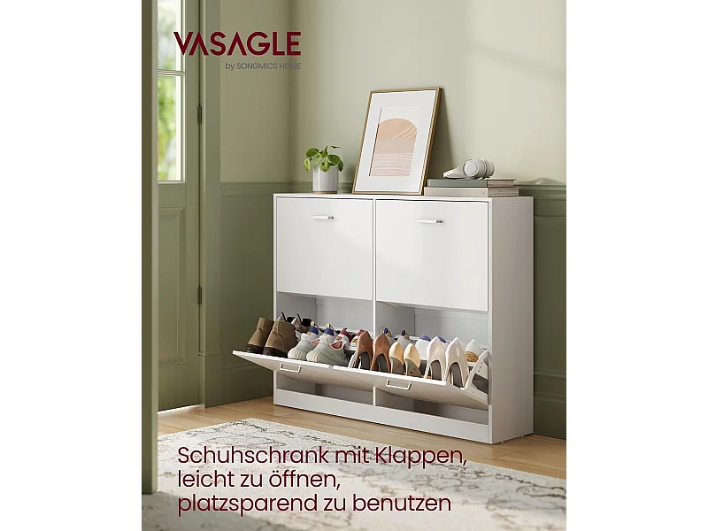 Meuble à chaussures 24x105,5x82,7 cm blanc