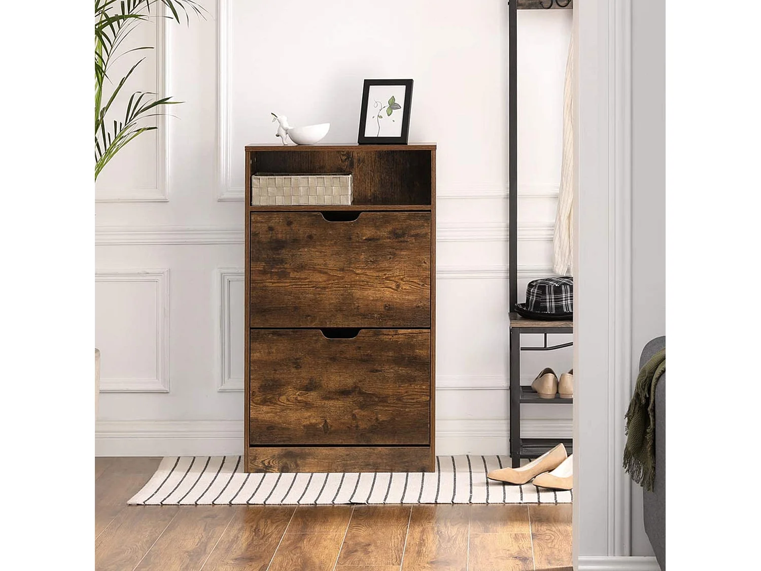 Meuble à chaussures 60x24x102 cm marron