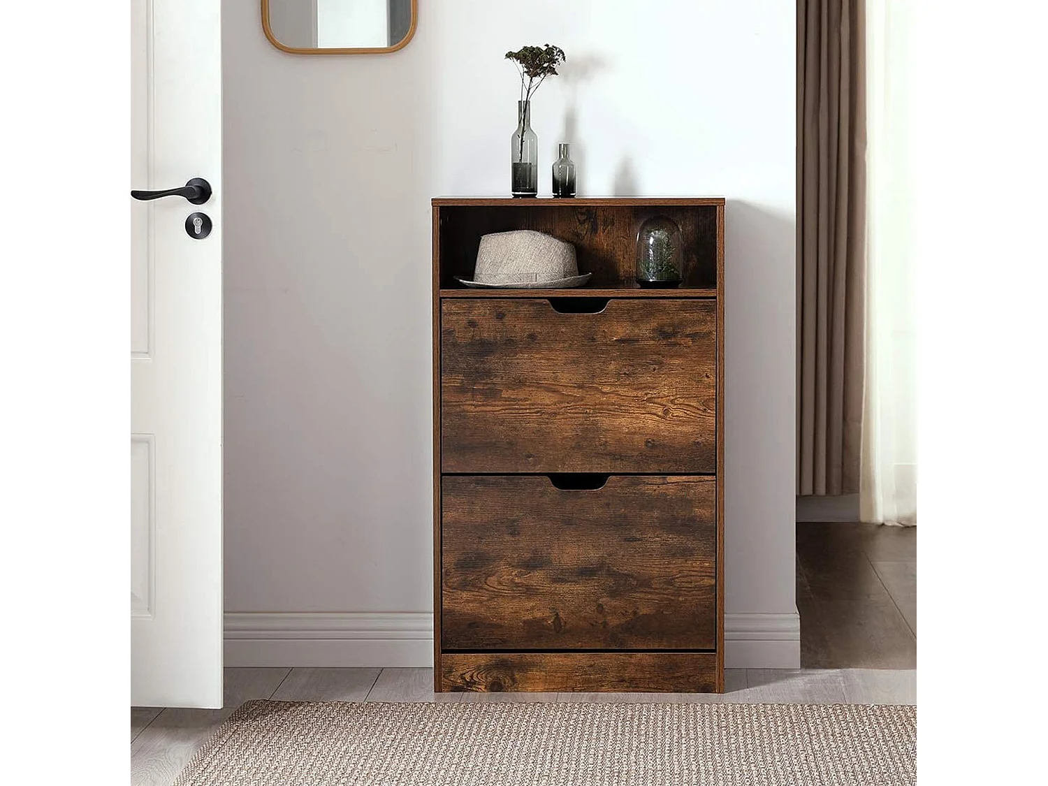 Meuble à chaussures 60x24x102 cm marron