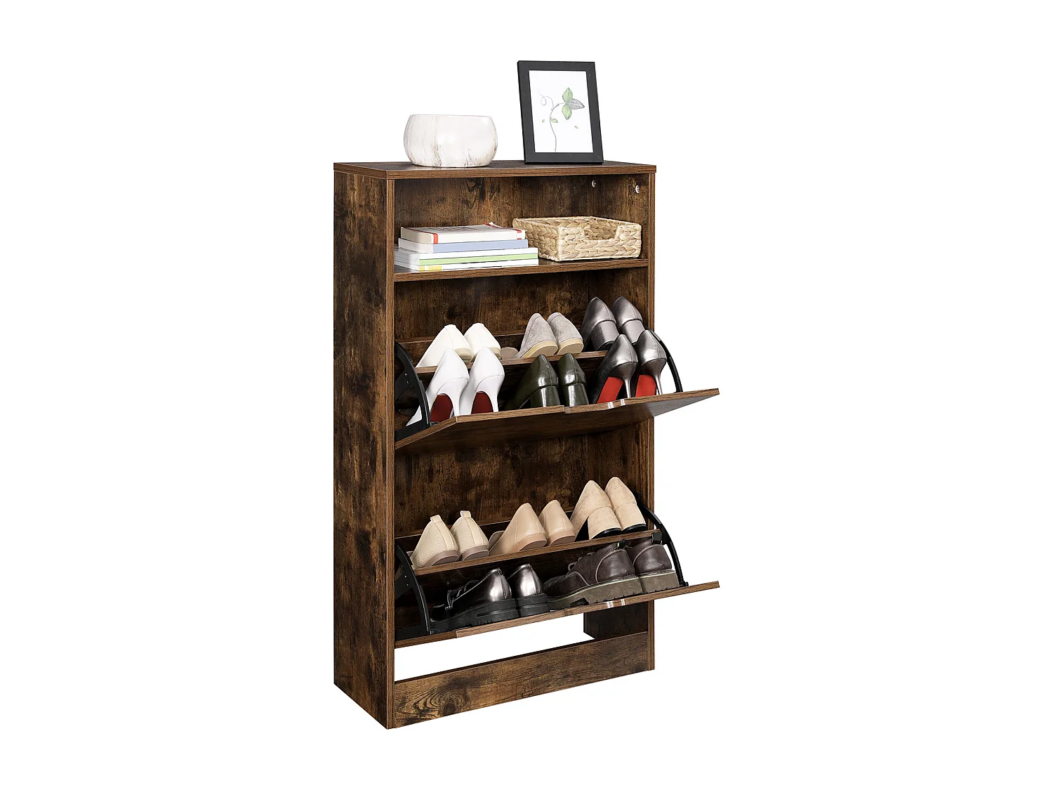 Meuble à chaussures 60x24x102 cm marron