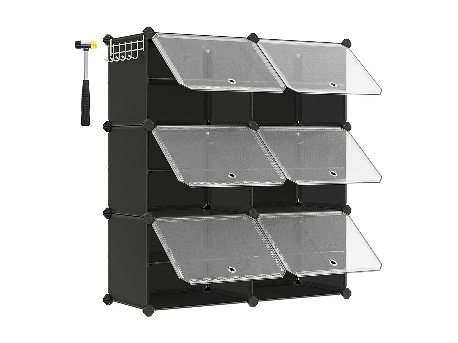 Étagère à chaussures 82x32x92 cm noir