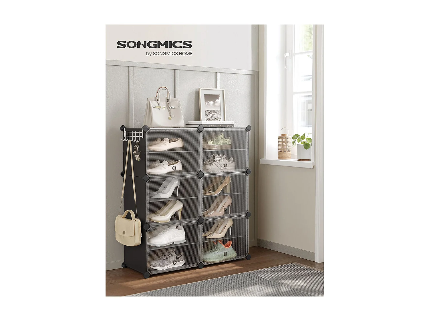 Étagère à chaussures 82x32x92 cm noir