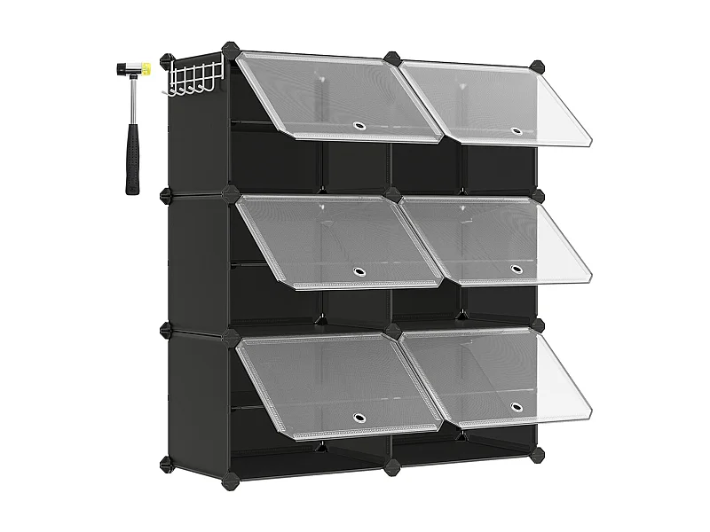 Étagère à chaussures 82x32x92 cm noir