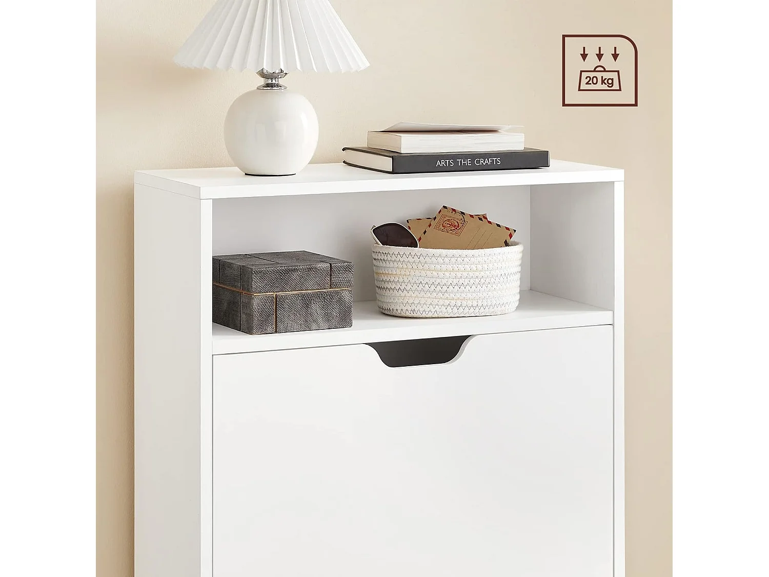 Schuhschrank 60x24x102 cm weiß