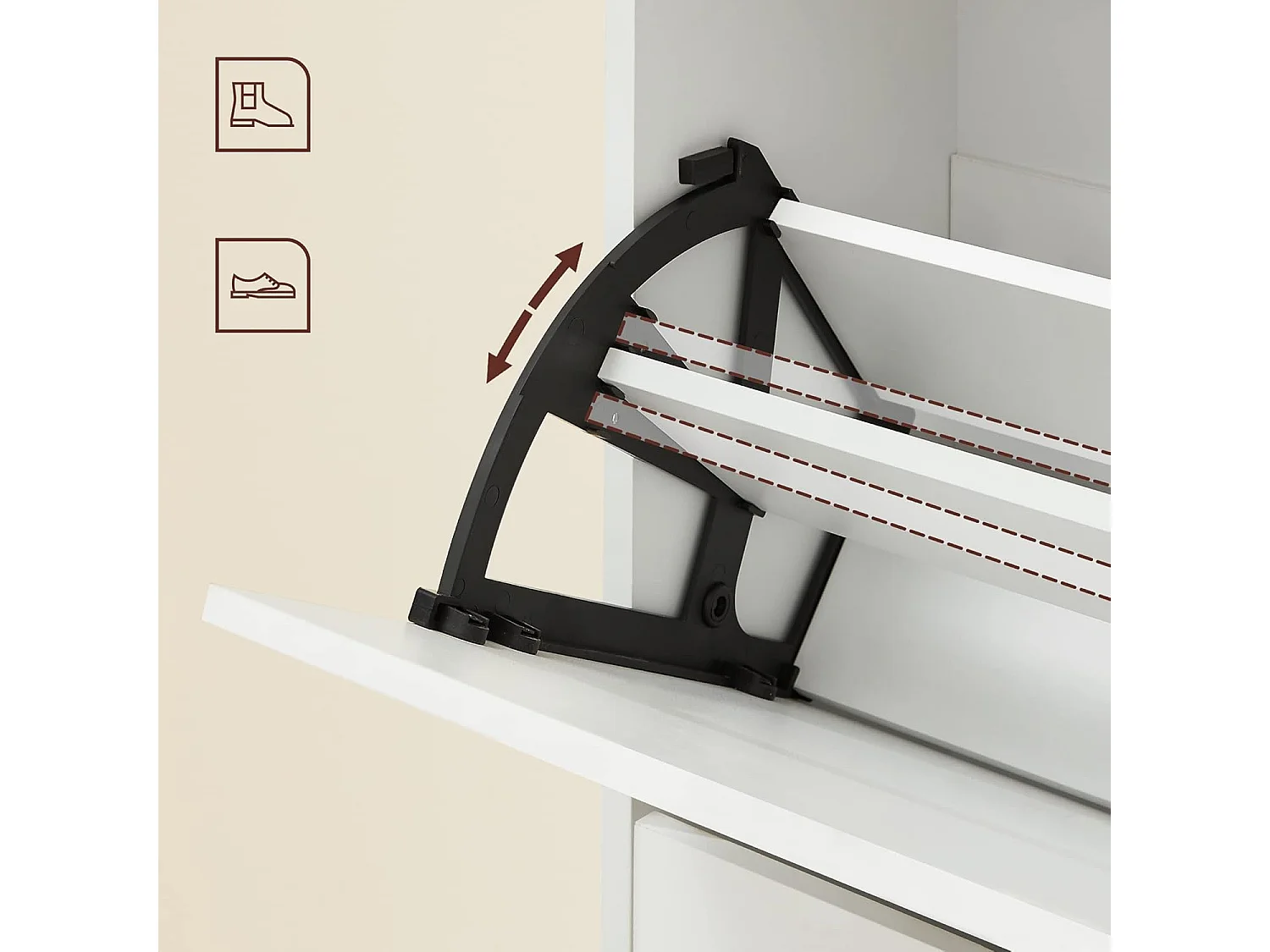 Schuhschrank 60x24x102 cm weiß