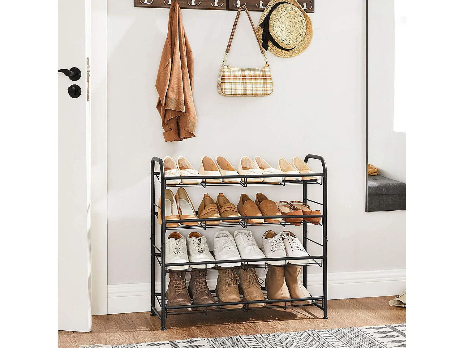 Meuble à chaussures 68,5x27,5x65 cm noir