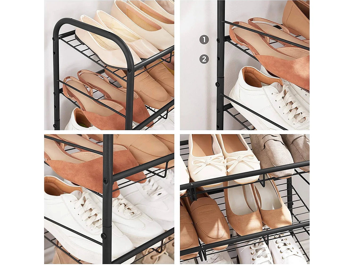 Meuble à chaussures 68,5x27,5x65 cm noir