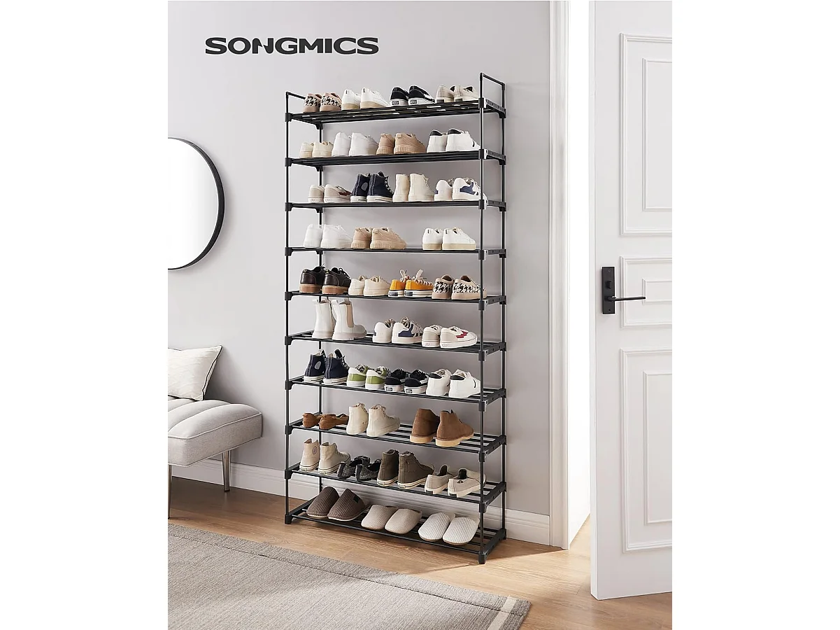 Regał na buty 30x94x206 cm Czarny