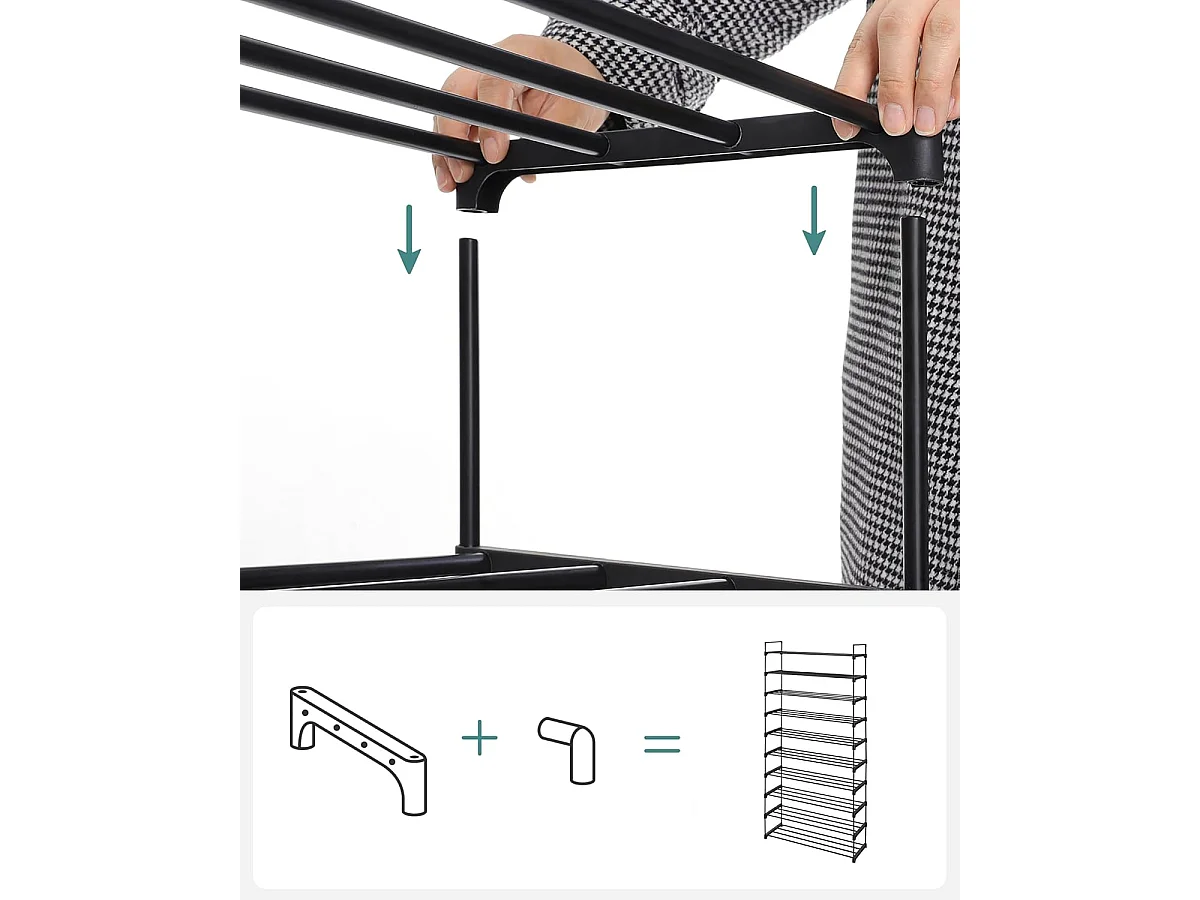 Regał na buty 30x94x206 cm Czarny