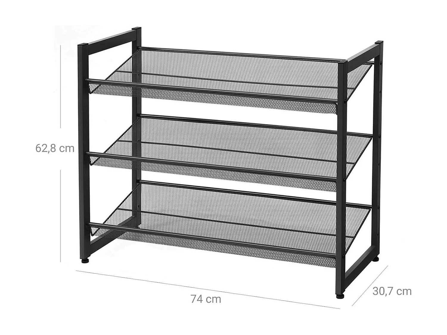 Schuhregal 74x30,5x61,5 cm schwarz