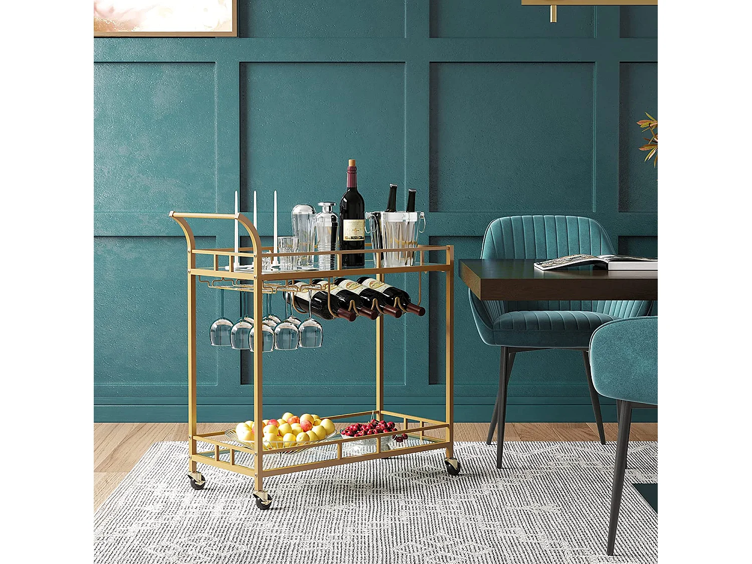 Barwagen 86,1x38,1x90,2 cm gold