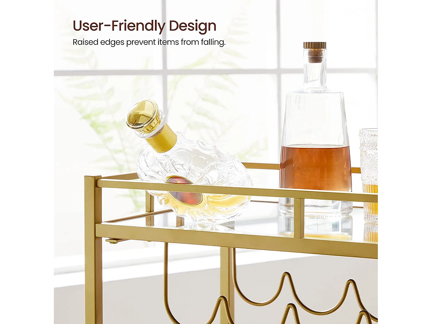 Barwagen 86,1x38,1x90,2 cm gold