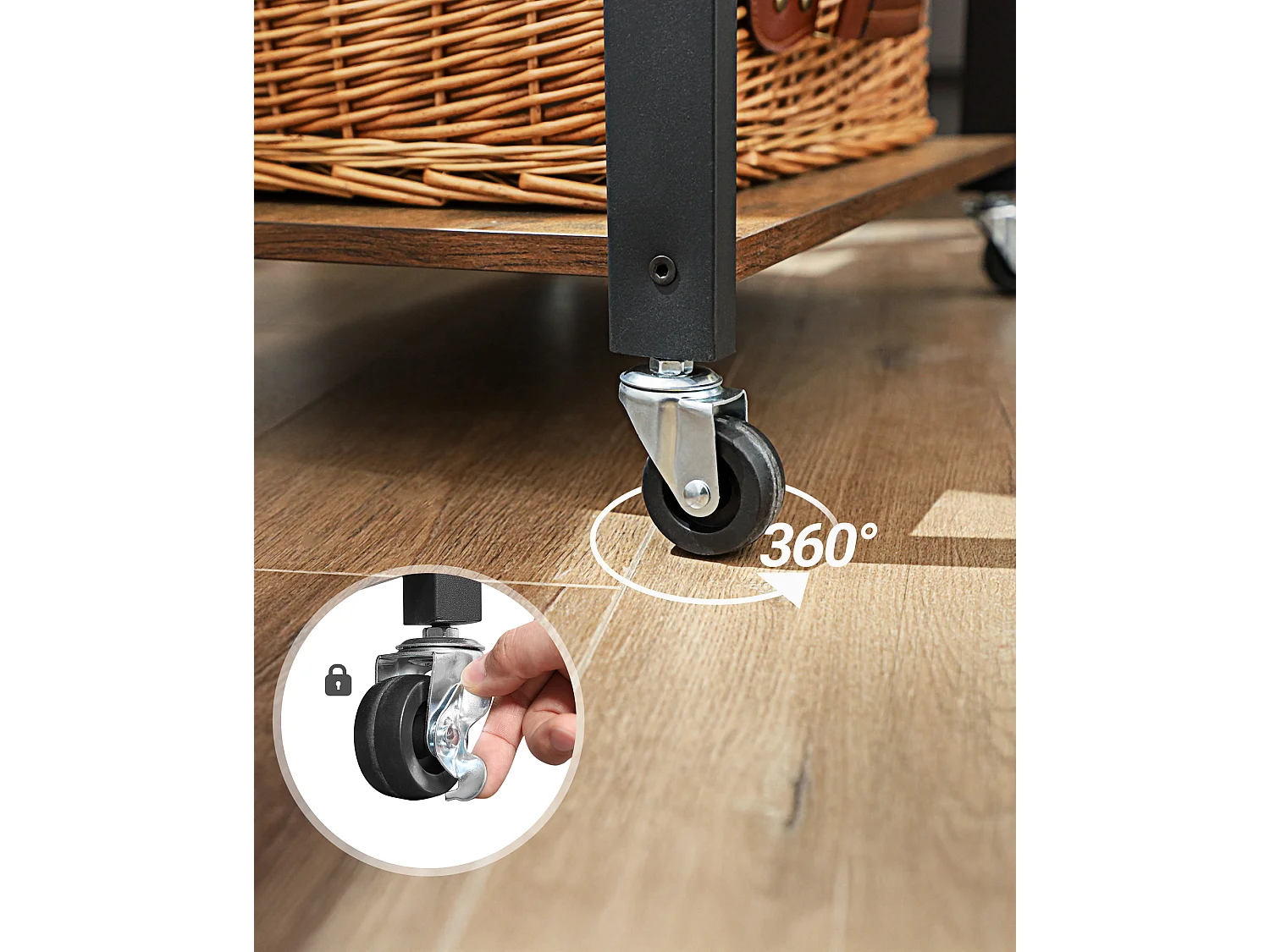 Étagère de cuisine 60x40x84 cm noir brun rustique kks60xv1