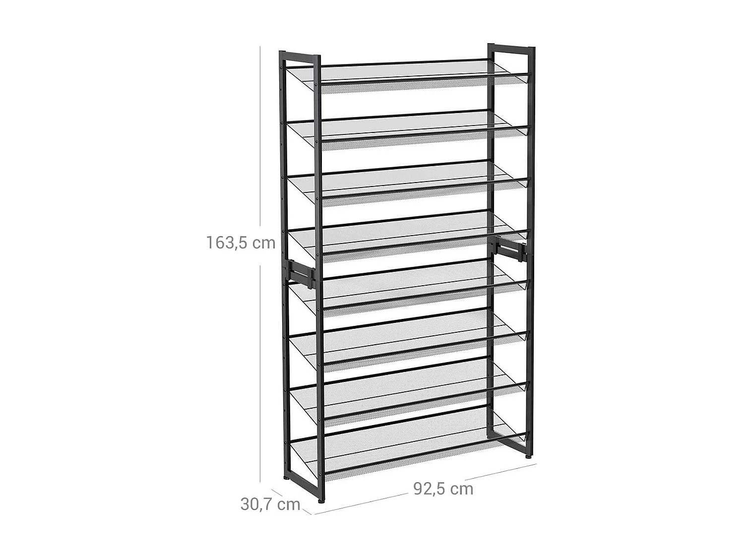 Schuhregal 92,3x30,5x163,4 cm schwarz