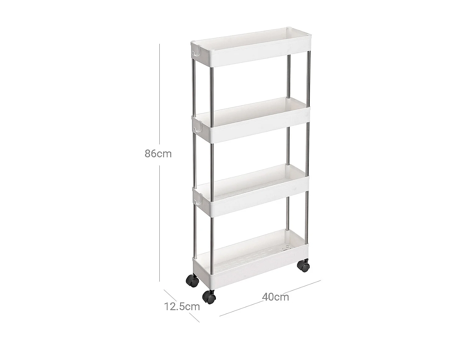 Aufbewahrungswagen 40x12,5x88 cm weiß